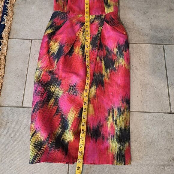 Michael Kors Womens Sheath Dress Pink Abstract Jewel Neck Sleeveless Tailored‎ - Picture 9 of 10